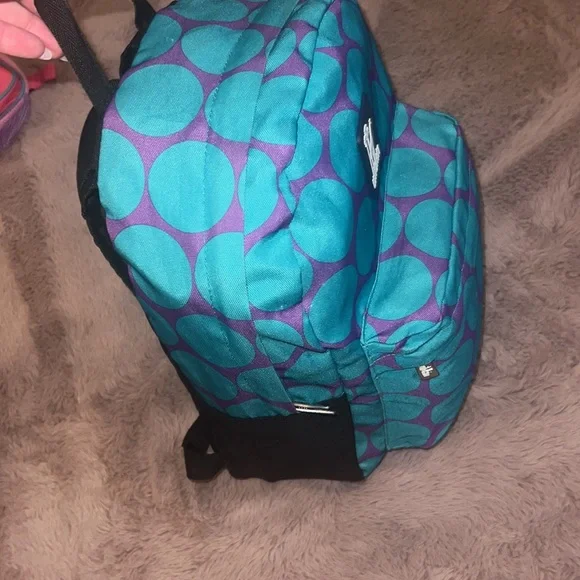 Wildkin purple turquoise blue polka dot backpack 🎒school bookbag zipper pockets - Picture 8 of 11